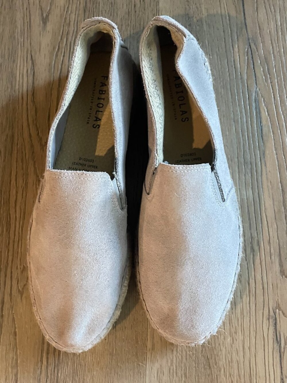 Espadrille Fabiolas Spain Grey Suede Flats Size 40 US 9 Slip-on Comfy!